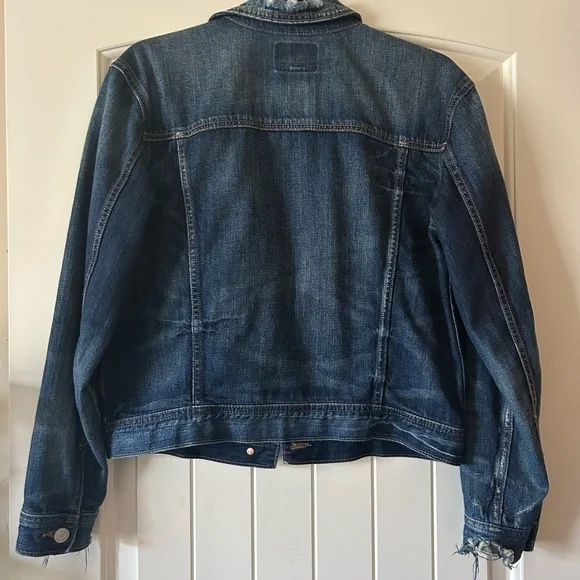 American Eagle Distressed Denim Jacket Small - Picture 2 of 9
